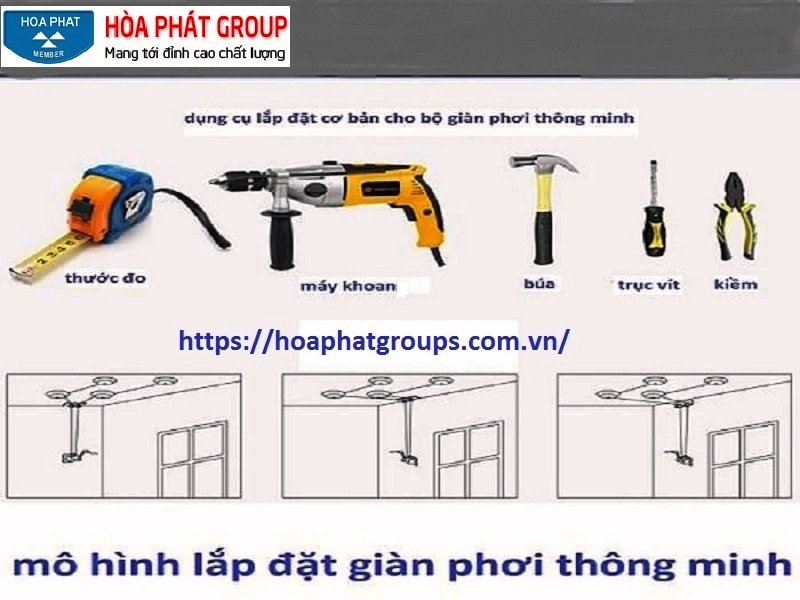 dụng cụ lắp đặt giàn phơi