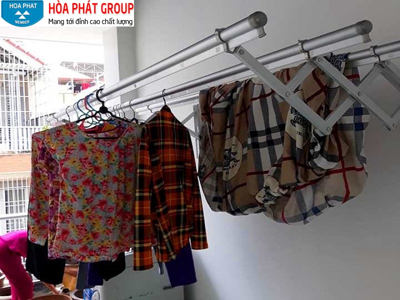 giàn phơi thông minh gắn tường nhôm