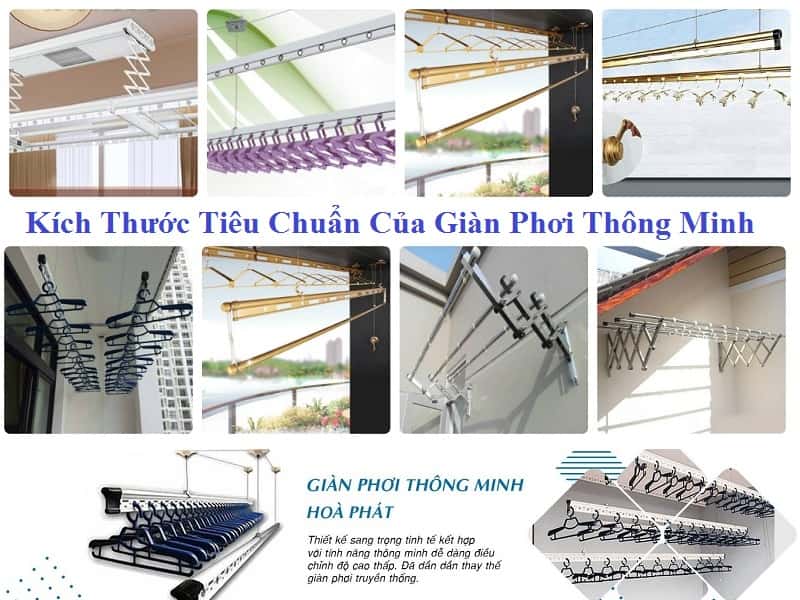 Kích thước giàn phơi thông minh chuẩn